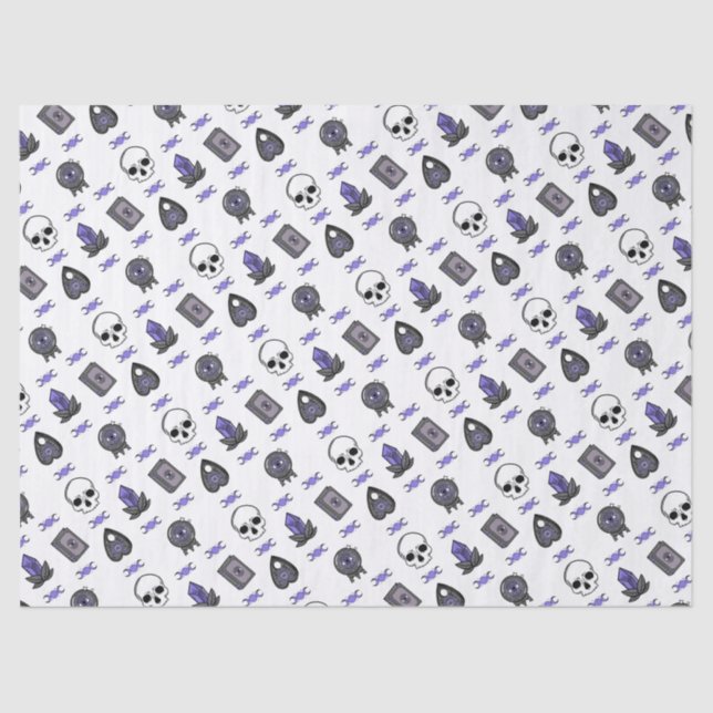 Amethyst Witch Gothic Triple Moon Pattern Tissue Paper (Front)