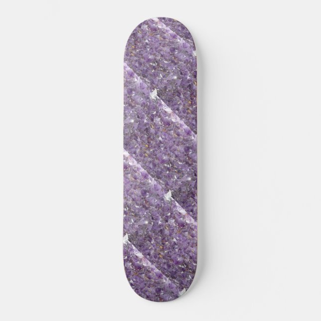 Amethyst with Gold Flecked Pattern Skateboard (Front)