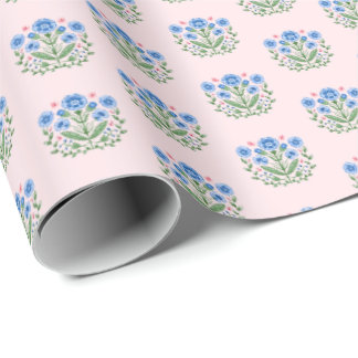 Amherst Floral Print on Pink Wrapping Paper