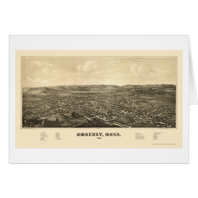 Amherst, MA Panoramic Map - 1886 (Front Horizontal)