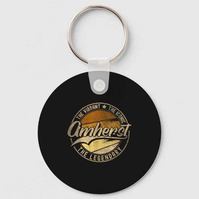 Amherst Nh _ New Hampshire _ Vintage Distressed  Key Ring (Front)