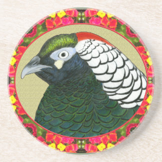 Amherst Pheasant and Flowers Coaster