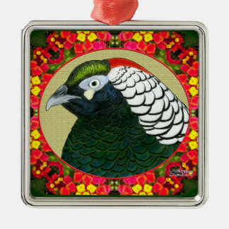 Amherst Pheasant and Flowers Metal Tree Decoration