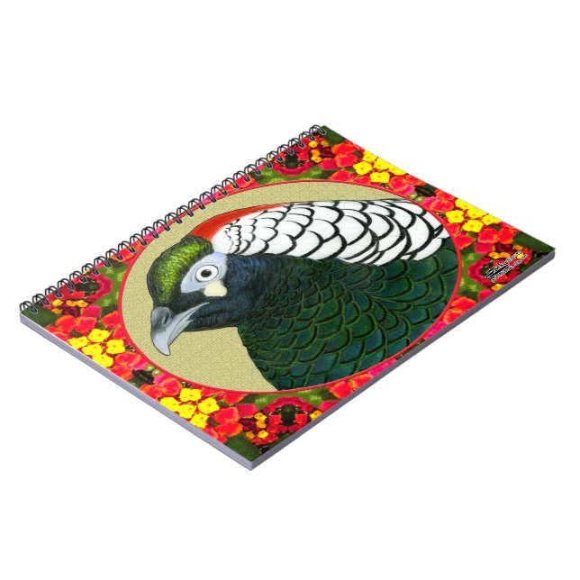 Amherst Pheasant and Flowers Spiral Notebook (Left Side)
