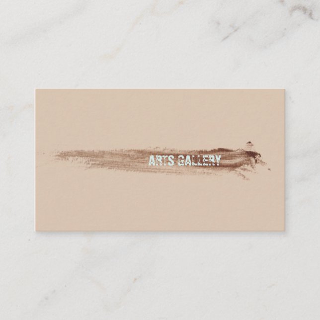 Amiable Brown Brushstrokes Stains Hand Drawn Art Business Card (Front)