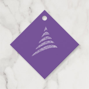 Amiable Monochrome Artistic Christmas Tree Favour Tags