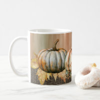 Amiable Orange, White and Green Watercolor Pumpkin