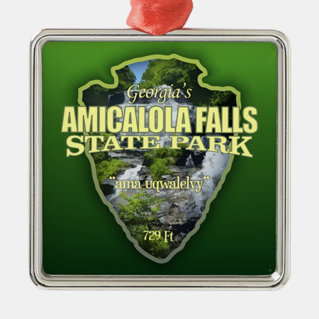 Amicalola Falls (arrowhead) Metal Tree Decoration (Front)