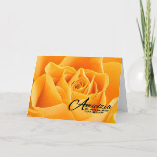 Amicizia Friendship Italian Language Yellow Rose Card