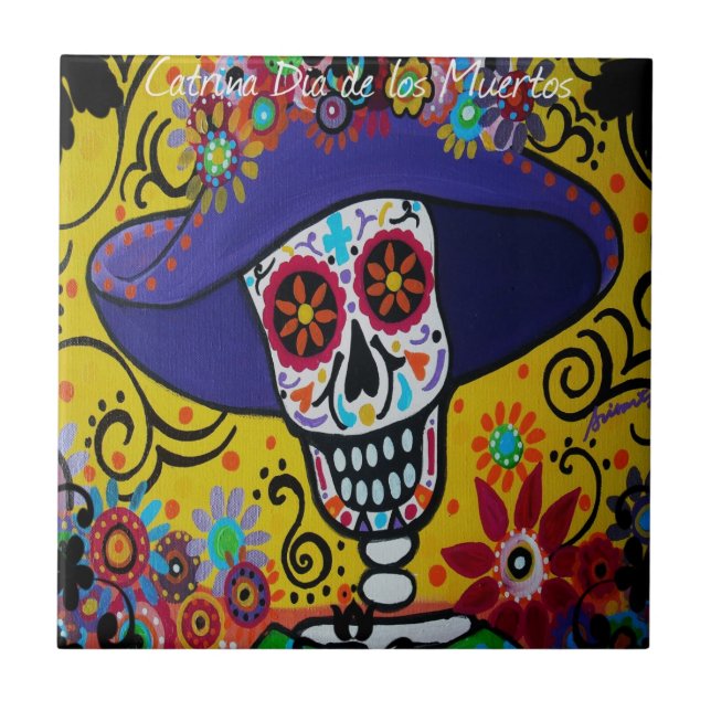Amiga Catrina Day of the Dead Tile (Front)