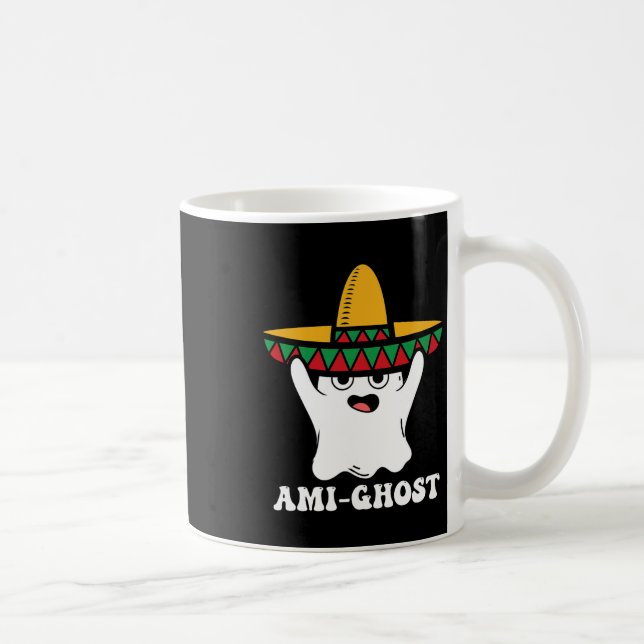 Amighost Spooky Halloween Ghost Mexican Sombrero A Coffee Mug (Right)