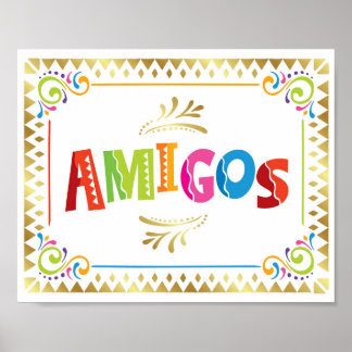 AMIGOS Fiesta Party Sign Print