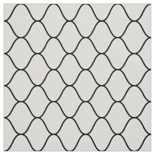 Amime Pattern - Black on White Fabric