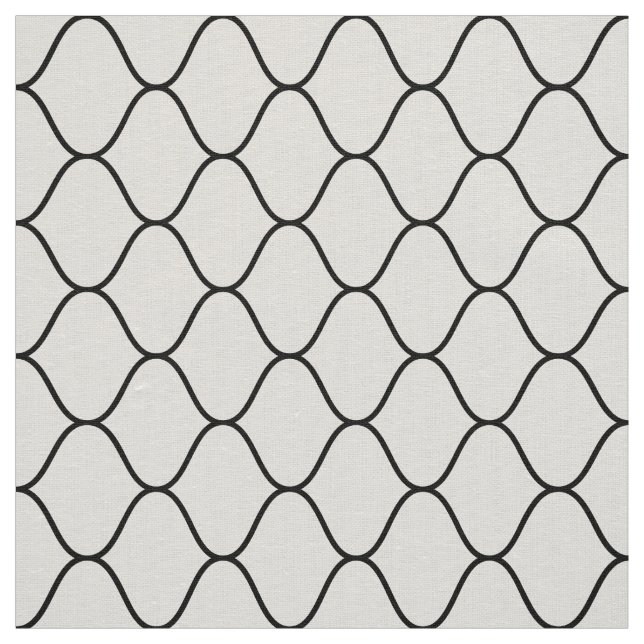Amime Pattern - Black on White Fabric (Swatch)
