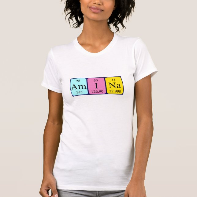 Amina periodic table name shirt (Front)