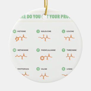 Amino Acids - Where do you get your protein? Ceramic Tree Decoration
