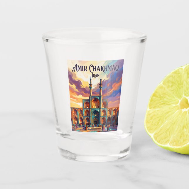 Amir Chakhmaq Complex Iran Shot Glass (Front)