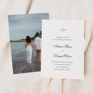 Amira White Elegant Wedding Save The Date