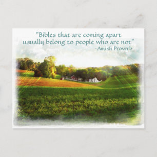 Amish Bible Postcard. Proverb.Add Store Name Postcard