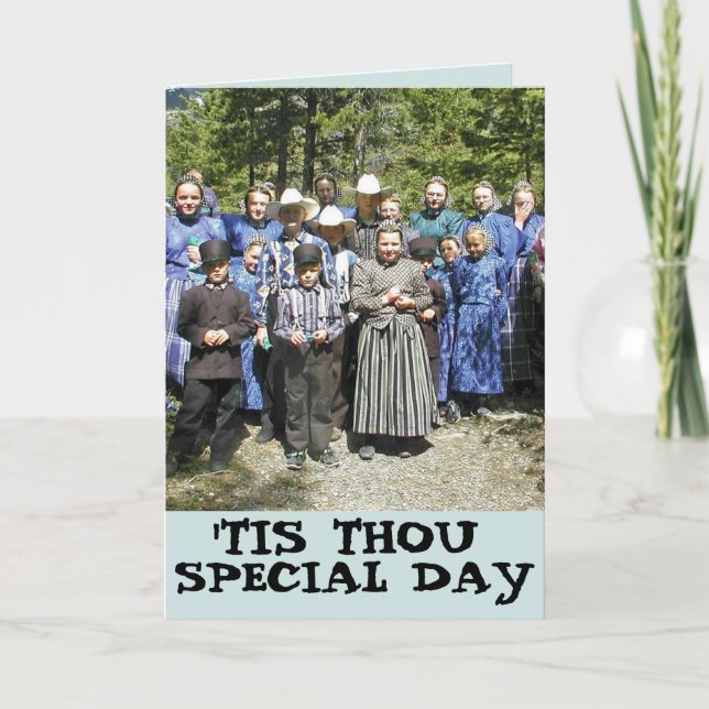 AMISH BIRTHDAY FUNNY HUMOR GREETING CARD (Front)