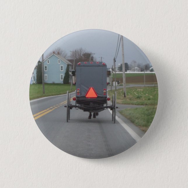 Amish Buggy 6 Cm Round Badge (Front)