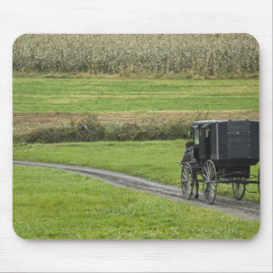 Amish buggy on farm lane, Northeastern Ohio, Mouse Pad