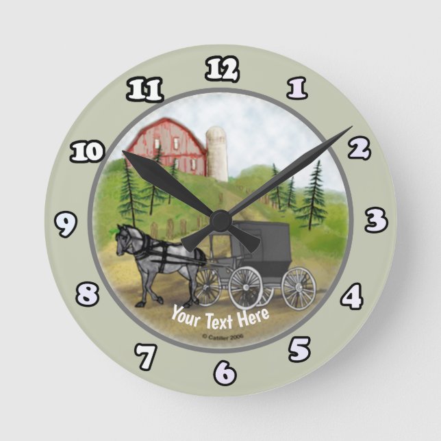 Amish Buggy Returning Clock (Front)