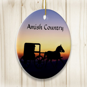 Amish Buggy Ride Ceramic Tree Decoration
