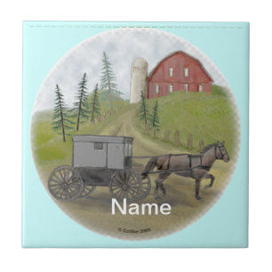 Amish Buggy Visiting tile