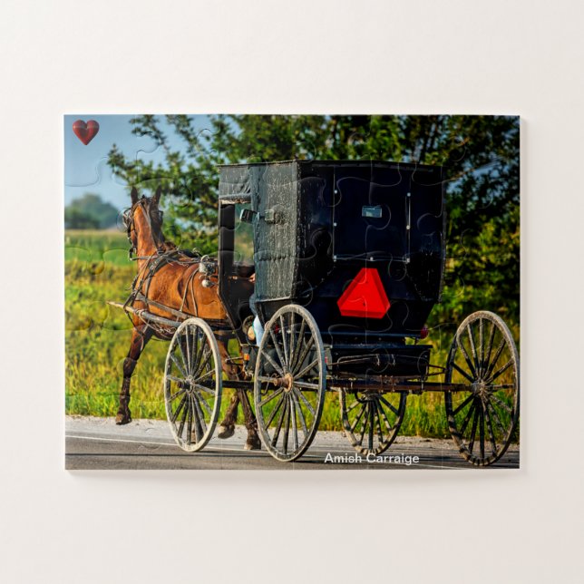 Amish Carraige Jigsaw Puzzle (Horizontal)