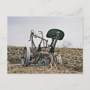 Amish Corn Cutter in Field-Postcard Postcard