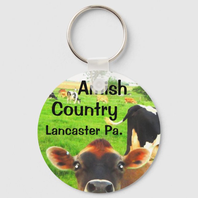 Amish Country Cows! Lancaster Key Ring (Front)