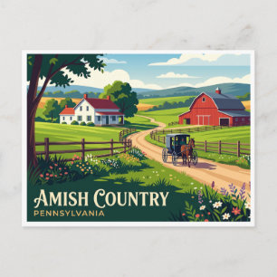 Amish Country Farm Road Intercourse Pennsylvania Postcard