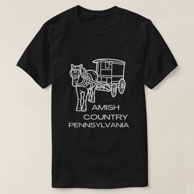 Amish Country Pennsylvania - Horse And Carriage 2  T-Shirt (Design Front)