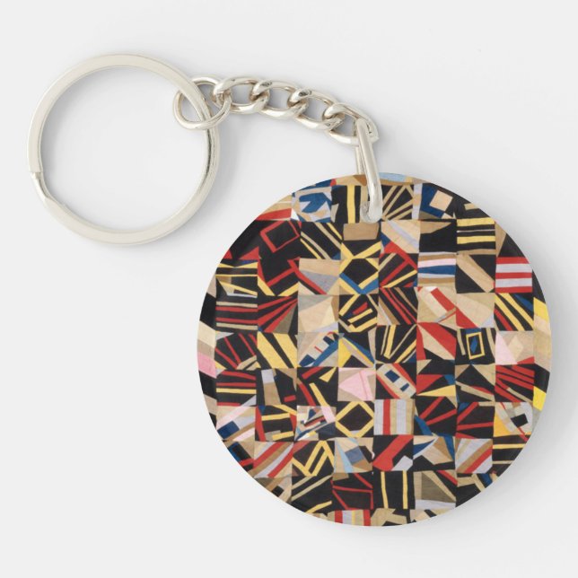 Amish Crazy Quilt by Lydia Beachy Key Ring (Front)