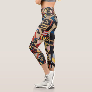 Amish crazy quilt capri leggings