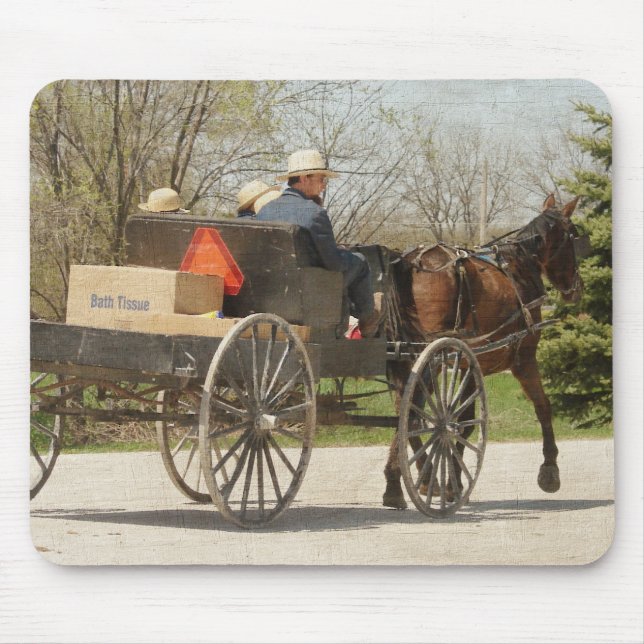 Amish Family Heading Home Mouse Pad (Front)