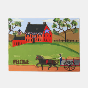 Amish Farm Style Country House, Personalise Floor  Doormat