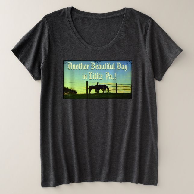 Amish Farms Lititz Pa. Visit Lititz! Plus Size T-Shirt (Design Front)