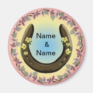 Amish Flower Horseshoe Magnet