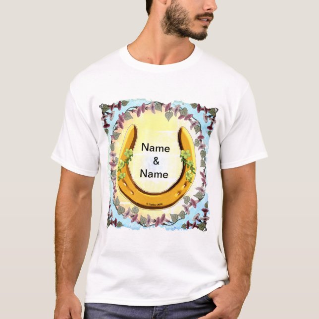 Amish Flower Horseshoe T-Shirt (Front)