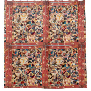 Amish friendship quilt shower curtain