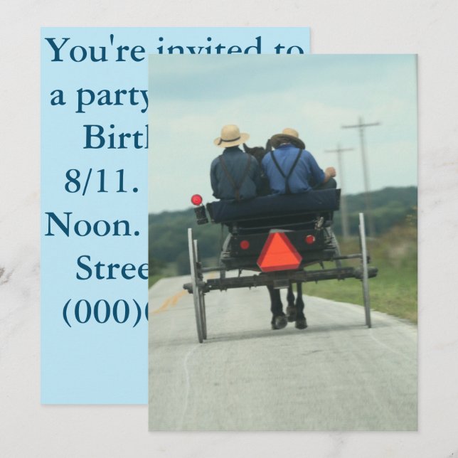 Amish guys invitation (Front/Back)