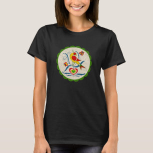 Amish - Hex Sign Distelfink Tulips Hearts Waves 1 T-Shirt