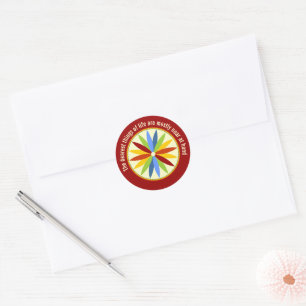 Amish - Hex Sign Sixteen Pointed Rosette 1 Classic Round Sticker