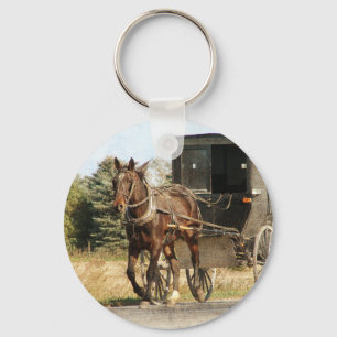 Amish Horse and Buggy Key Ring