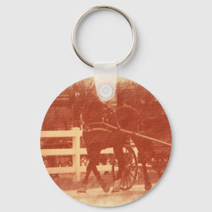 Amish Horse and Buggy Sepia Key Ring