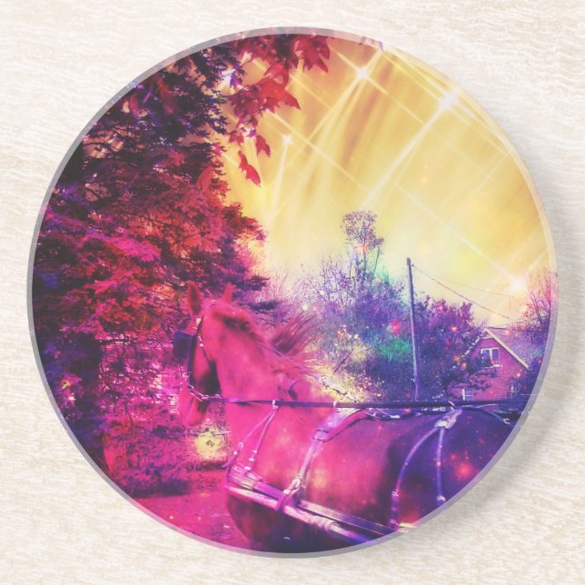 Amish Horse and Buggy, Space Edition Coaster (Front)