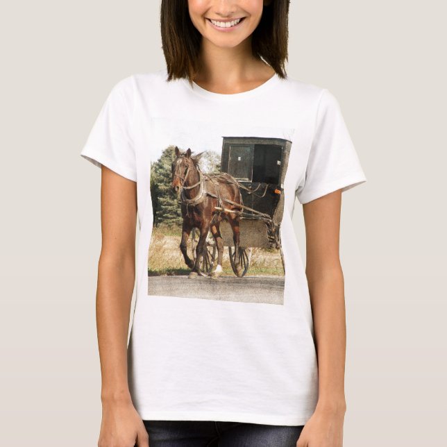 Amish Horse and Buggy T-Shirt (Front)