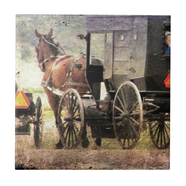 Amish Horse and Buggy Tile (Front)